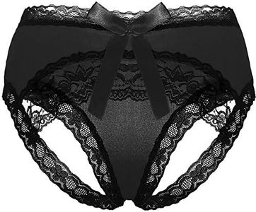 CITUYER Women Sexy Lace Panties Underwear with Cute Bow Midnight（Black-M）