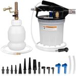 YEYETUO 3L Vacuum Brake Bleeder Kit, One Person Brake Bleeding Tool, Pneumatic Brake Flush Kit with 2L Pneumatic Brake Fluid Extractor and 1L Refilling Bottle, Pressure Clutch Bleeder Kit 16 Adapters