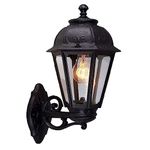 Black Outdoor Traditional Vintage Up or Down Coach Lantern Wall Light | IP55 Rated | 46cm Height | 1 x ES E27 Lamp Required | Garden - Patio - Driveway | UK Approved | Polycarbonate Resin Coastal