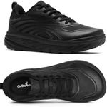 OrthoComfoot Men's Wide Diabetic Orthopedic Walking Shoes, Cushioned Arch Support Sneakers for Plantar Fasciitis and Foot Fatigue, Beathable Work and Daily Extended Standing, Black, Size 9