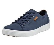 ECCO Men's Soft 7 Relaxed Sneaker, Marine Nubuck/Lion, 10-10.5