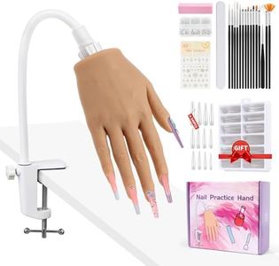 Beginners Practice Hand for Acrylic Nails: Realistic Silicone Nail Hand Practice with Flexible Fingers - Fake Training Hand Mannequin Hand for Nail Techs