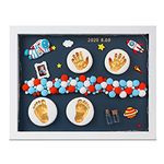 VISMIINTREND Baby Clay Hand and Foot Print Casting Kit with Frame and LED Lights | Decorative Accessories | Baby Gift| Unique | Baby Shower Gift | New Parents Gift | Paw Prints | Twins (Space Blue)