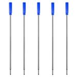 DunBong Refill Pack of 5, Replaceable Ballpoint Pen Refills, Medium Point Metal Refill (Blue)