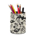 XUWU Gothic Bat Flowers Pen Holder Pencil Organizer Cute Pencil Cup Desk Decor Makeup Brush Holder PU Multifunctional Office Suppliesfor Home Classroom School