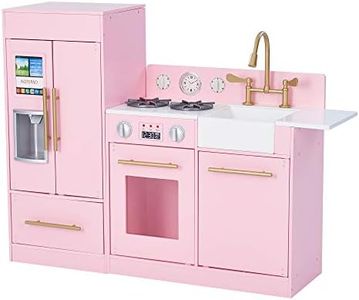 Pink Wooden Toy Kitchen by Teamson Kids Toy Cooker Play Kitchen Set TD-12302P