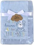 Baby Essentials 30x40 Fleece Baby Blanket with Satin Trim for Boys, Girls, and Unknown Gender Baby (Blue)