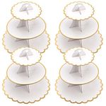 PINGEUI 4 Pack 3 Tier Cardboard Cupcake Stand, Afternoon Tea Cake Stand Cardboard Round Dessert Display Tower Holder for Birthday, Party, Wedding, Christmas, Anniversary