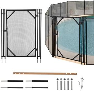 GarveeLife 4Ft x 2.5Ft Pool Fence Gate, Heavy Duty Steel Aluminum Frame, Pool Safety Fence Gate Kit with Stainless Steel Latch for Inground/Above Ground Pools, DIY Installation, Black