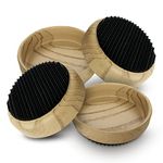 4 Rubber Base Castor Cups for Wooden Floors and Carpets | Wooden Furniture Castor Cups Non-Slip | Caster Cups Protect Wooden Floor | Furniture Floor Protectors for Chair & Sofa Legs, Table Feet, Bed