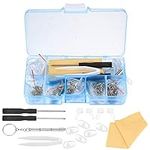 Eyeglasss Sunglass Glasses Spectacles Repair Tool Kit Set, with Mini Screwdriver, Screws Nut, Silicone Nose Pads, Glasses Cloth, Tweezer - 500 Pcs