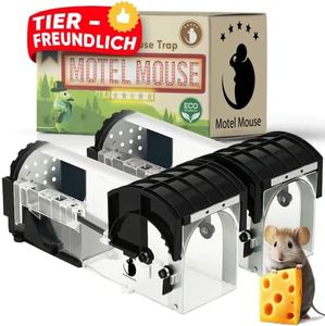Motel Mouse Mausefalle Lebend - Einfach zu Bedienen, Einfach zu Reinigen, Wiederverwendbar, Berührungsfreie Freigabe Verbesserter Hochsensibler Auslösemechanismus - Mit Handbuch und Video auf Deutsch