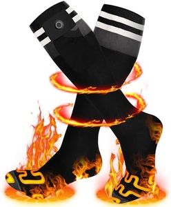 LATITOP Heated Socks for Men Women, 7.4V 22.2WH Rechargeable Battery Electric Heated Socks, Up to 10H Heating & Full Sole Heating & 3-Level HeatingTemperature for Outdoor Work Fishing Skiing Camping