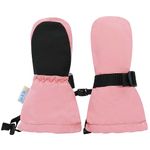 JAN & JUL Newborn Baby Girls Stay-On Winter Mittens Thumbless (Dusty Pink, XS: 0-24 Months)