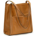 Kattee Hobo Bags for Women Genuine Leather Totes Bag and Handbags Medium Size with Multi Pocket, Top-Handle Casual Tote Shoulder Bags for Work School Travel