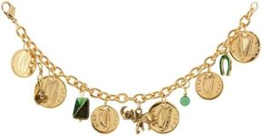 American Coin Treasures Gold Layered Irish Coin Charm Coin Bracelet