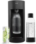 New Mysoda Glassy Design Sparkling Water Maker With 1L Glass & Plastic bottle - Silent Nordic Design Soda Maker Featuring A Sliding Door Opening - No Cylinder Included - Colour Black