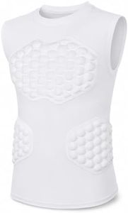 Baseball Chest Protector Youth Padded (White, Youth-M)