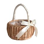 Small White Wicker Basket For Flower Girl