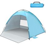 Beach Tent for 2-3 Person with UPF 50+ UV Protection, Lightweight Beach Sun Shelter Tent, Portable Easy Setup Family Event Shelter Shade Tent for Beach, Camping, Fishing, Picnic