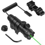 UUQ Hunting Airsoft Gun Lasers - Military Grade Green Laser Sight for Rifle with 20mm Picatinny Mount & 1'' Ring Mount Adapter, Remote Pressure Switch,Battery Dot for Accurate and Reliable Performance