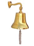 Hampton Nautical Brass Plated Hanging Ship's Bell 11" Nautical Home Decoration, Metal, 11 inch