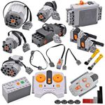 SEEMEY 34Pcs Power-Function Kit Set Motor Battery Infrared-Remote-Control Receiver Train Adjustable Speed Technic-​​Motor Parts, Technic-Parts Compatible with mainbrands