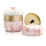 BBKON Large Powder Puff for Body Powder with Powder Container, Soft Powder Puff and Dusting Powder Travel Case (Romantic Cherry Blossoms)