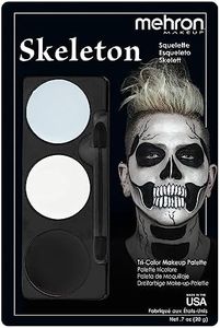 Mehron Makeup Tri-Color Character Makeup Palette | Halloween, Special Effects and Theater Cream Makeup FX Palette | Face Paint Makeup .7 oz (20 g) (Skeleton)