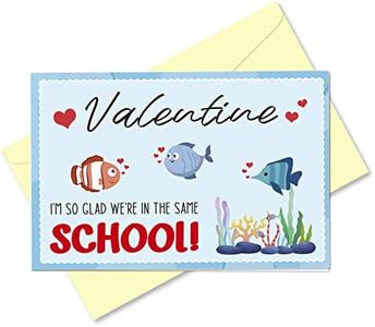 Arsagen Cute Fish Valentine's Day Card for Classmates, Lovely Kids Valentines Greeting Card, Preschool Class Vday Gift