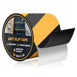 IONCAT Anti Slip Tape Yellow and Black, Grip Tape High Traction Strong Adhesive, Non Slip Tape for Steps Outdoor & Indoor, Safety Hazard Warning Tape Stair Treads, 10 CM x 5 M