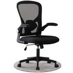 GERTTRONY Office Chair with Flip up Armrests Task Chair with Lumbar Support Mesh Computer Chair Executive Desk for Conference Room (Black)