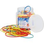 Westcott Rubber Bands 80g | Ca. 170 Colourful rubber rings in various sizes in a handy plastic container | Storage pack of household rubber bands ⌀ 60mm, 50mm & 38mm | E-10581 00