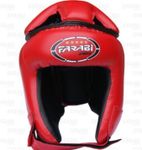 Farabi Boxing Head Guard Protector Open Face Adi Series of Boxing Helmet (Red, Large)