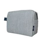 NGIL Large Cosmetic travel Pouch, Seesucker- Navy, L, Large Cosmetic Travel Pouch