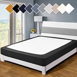 Twin Six Premium Bed Box Spring Cover, Queen/Split Queen Size, Update Bed Skirt, Mattress Protector Encasement, Black