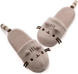 GUND Pusheen Cat Plush Stuffed Animal Slippers, Gray, 12"