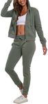 Xmgelp Womens 2 Piece Set Casual Tracksuits Athletic Jogging Sweat Suits Outfits for Women, Bean Green L