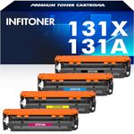 131X 131A Multipack Toner Cartridge Compatible for HP Laserjet Pro 200 Color MFP M276nw M276n M251n M251nw CF210X CF210A CF211A CF212A CF213A 128A CF320A 125A CB540A CP1515N CP1525N M276 M251