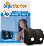 SafeHarbor Motion Sickness Wristbands | 4 Travel Wrist Bands, Cruise Essentials | Natural Sea Sickness and Nausea Relief in Children and Adults | Helpful E-Book Included