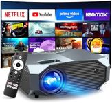 [Netflix Officially/1000 ANSI] Smart Projector with WiFi 6 and Bluetooth 5.3, 4K Outdoor Movie Projector with NETFLIX/Prime Video/YouTube, Portable Proyector Compatible with HDMI/USB/iOS/Android