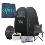 CHILLZ® Steam Pod Portable Sauna Pod Steam Sauna – Full Body Portable Sauna Steam Tent, Steam Sauna Home Sauna Pod with Remote + Touchscreen 1200W 2.6 Litre Generator inc Chair, Dry Towel, Dry Mat