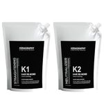 KERAGRAPHY K1 and K2 HAIR RE-BOND Moisturizing & Straightening Hair kit For Women & Men | For All Types of Hair | Enriched With Keratin, Vitamin's and Organic Oils | Hair Styling Cream | Sulphate and Paraben Free (2, K1 and K2 Cream)