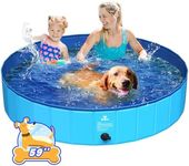 Pawaboo Foldable Dog Bath Pool 150x30cm, Pet Dog Swimming Pool Easy Storage, Hard Scratch Resistant Pet Bath Tub for Puppies Cats, Portable Pet Wading Bathing Pool