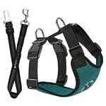 SlowTon Dog Car Harness Seatbelt Set, Pet Vest Harness with Safety Seat Belt for Trip and Daily Use Adjustable Elastic Strap and Multifunction Breathable Fabric Vest in Vehicle for Dogs