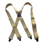 Hold-Ups® Tan Snow Ski Suspenders 1 1/2" X-back with Patented Gripper Clasp