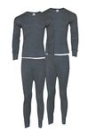 Heat Stoke®️ Pack of 2 Men's Thermal Long Johns Trouser Warm Base Layer Black Charcoal White S,M,L,XL,XXL (CHARCOAL, L)