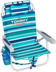Tommy Bahama Backpack Beach Chair, 5 Positions, Aluminium Frame, Weight Capacity Upto 136kg - Green/Blue/White Strips