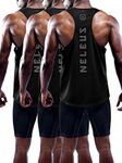 NELEUS Men's 3 Pack Dry Fit Y-Back Muscle Tank Top, 5031# 3 Pack: Black/Black/Black, Medium