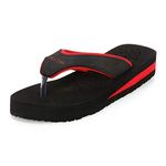 DOCTOR EXTRA SOFT Care Diabetic Orthopedic Pregnancy Flat Super Comfort Dr Flipflops and House Slippers For Women's and Girl's D-18-Black Red-8 UK